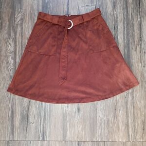 Forever 21 Rust A-Line Skirt with Belt